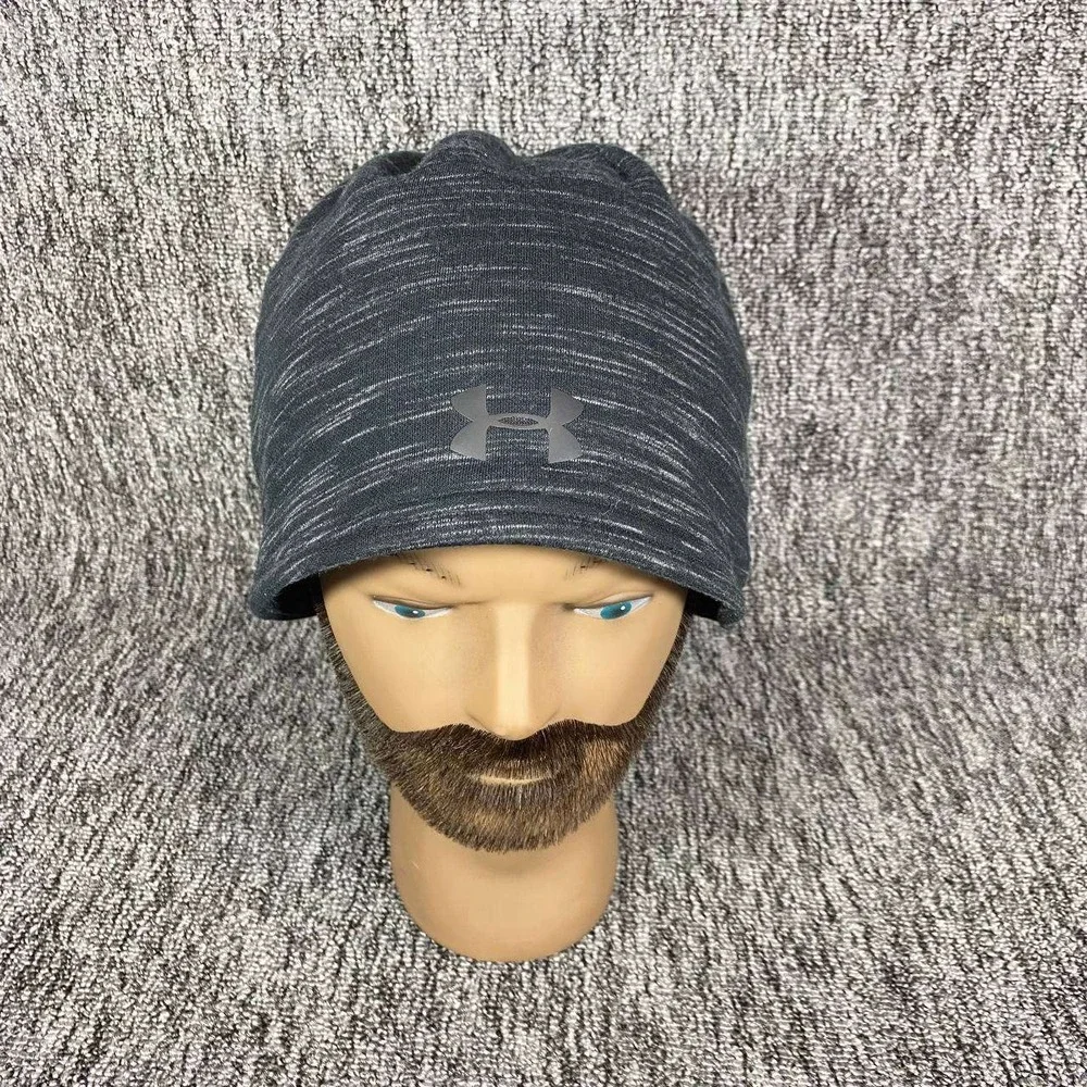 Under Armour Beanie Womens OSFM Black Space Dye Storm ColdGear Athletic Hat